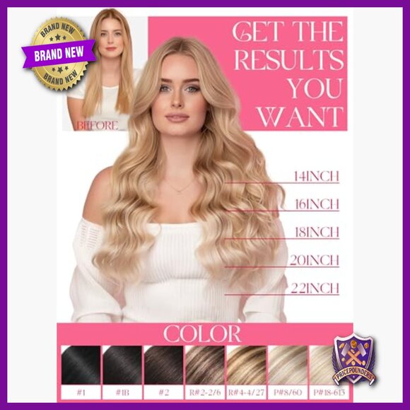 16in Human Hair Extensions, Glueless Micro Bead Tape, 31.5\
